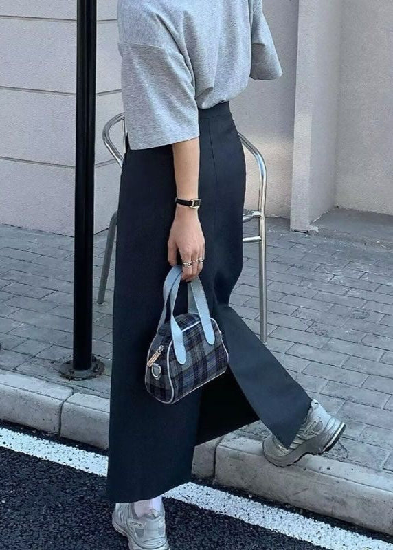 Falda Maxi Clara de Cintura Alta – Silueta Recta Gris Carbón