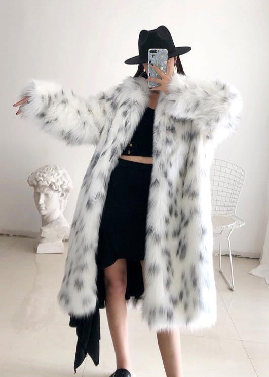 Aspen Spotted Faux Fur Long Coat
