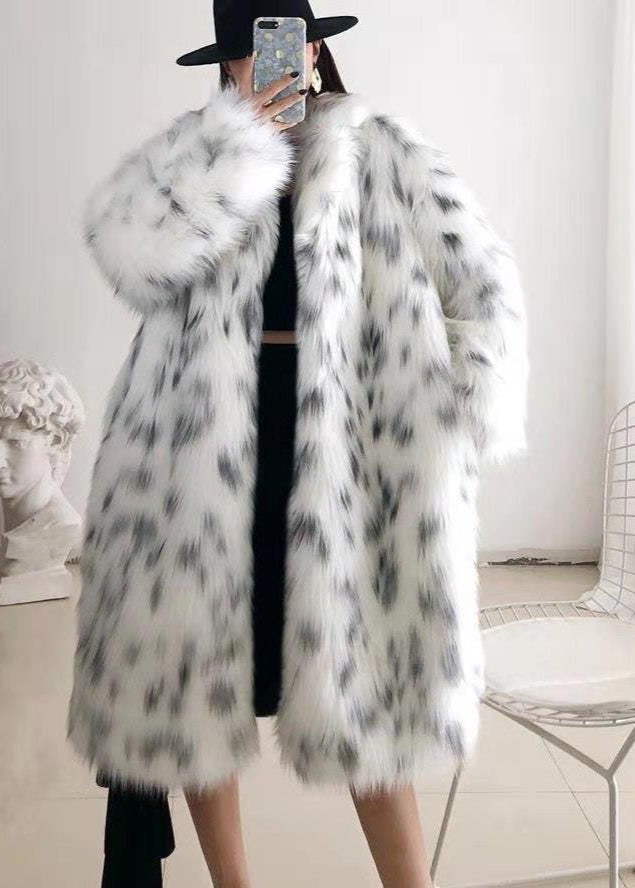Aspen Spotted Faux Fur Long Coat
