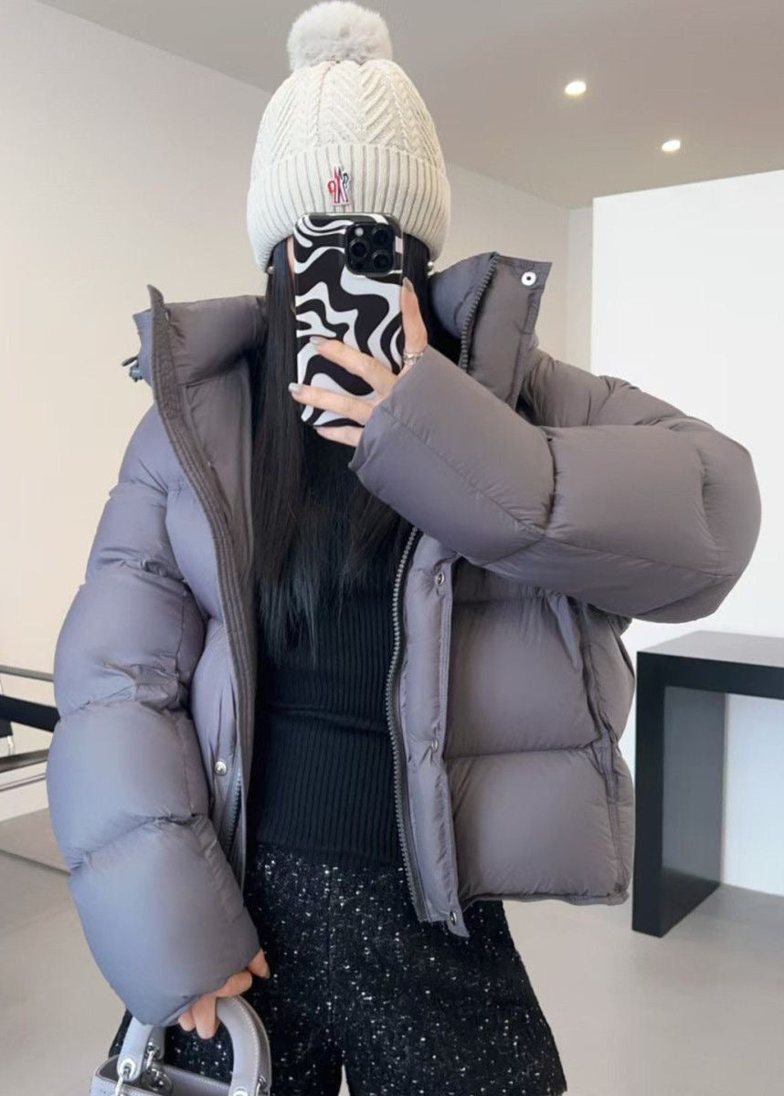 Chaqueta acolchada extragrande Lyra – Abrigo de invierno cálido con capucha en marfil
