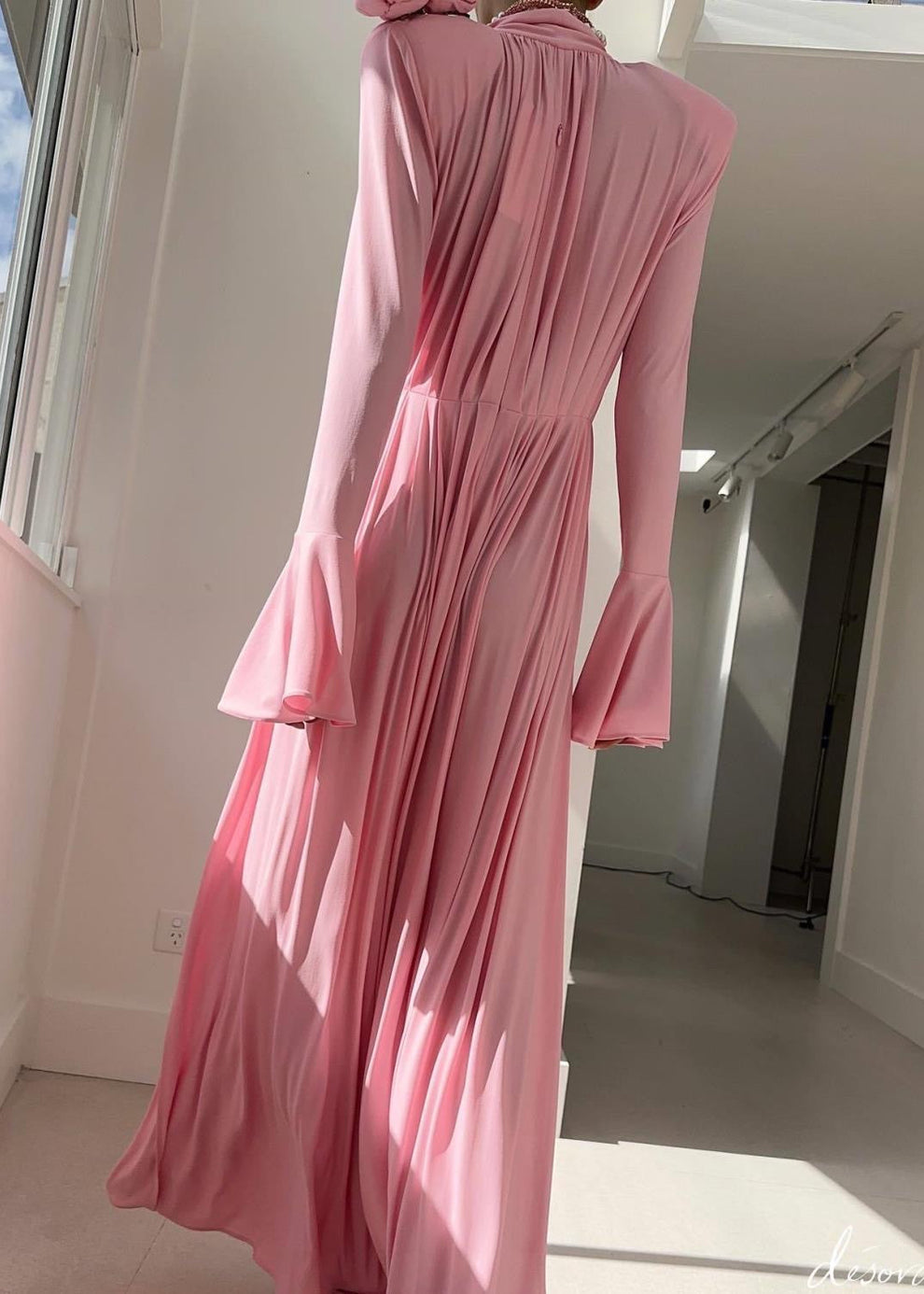 Elowen – Long Sleeve Rose Accent Gown