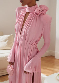 Elowen – Long Sleeve Rose Accent Gown
