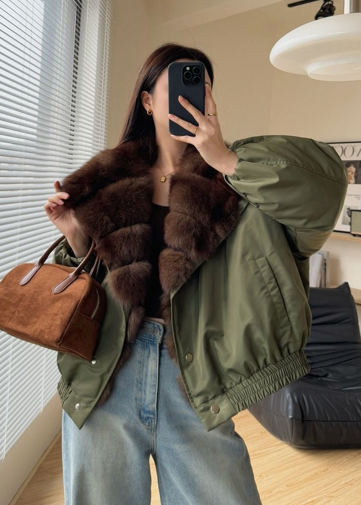 Arden Luxe - Faux Fur Collar Puffer Jacket