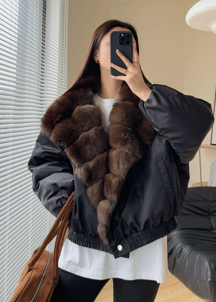 Arden Luxe - Faux Fur Collar Puffer Jacket