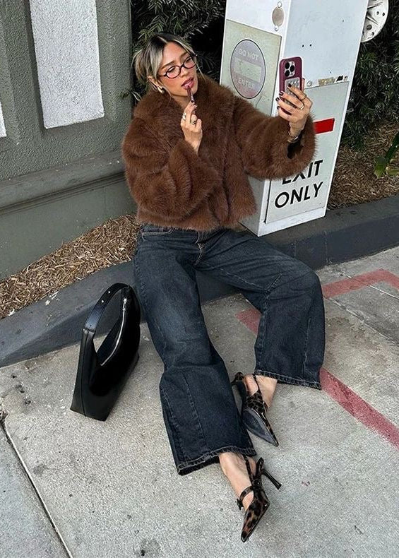 Marceline - Cropped Faux Fur Jacket