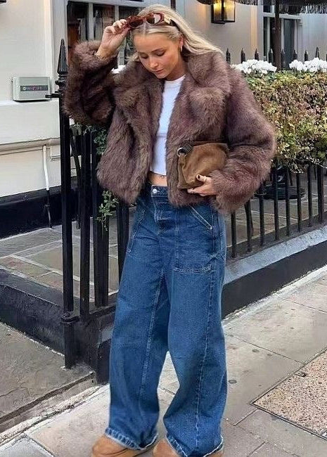 Marceline - Cropped Faux Fur Jacket