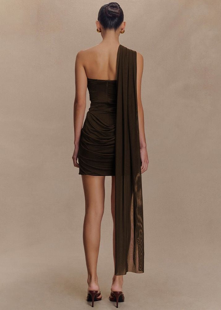 Celina - One Shoulder Draped Mini Dress