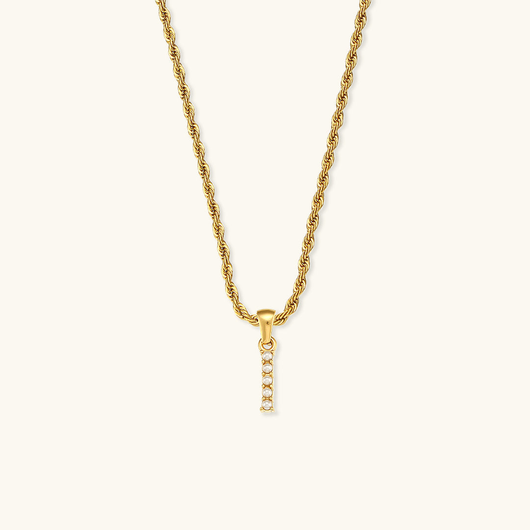 Aurora Pearl Initial Necklace