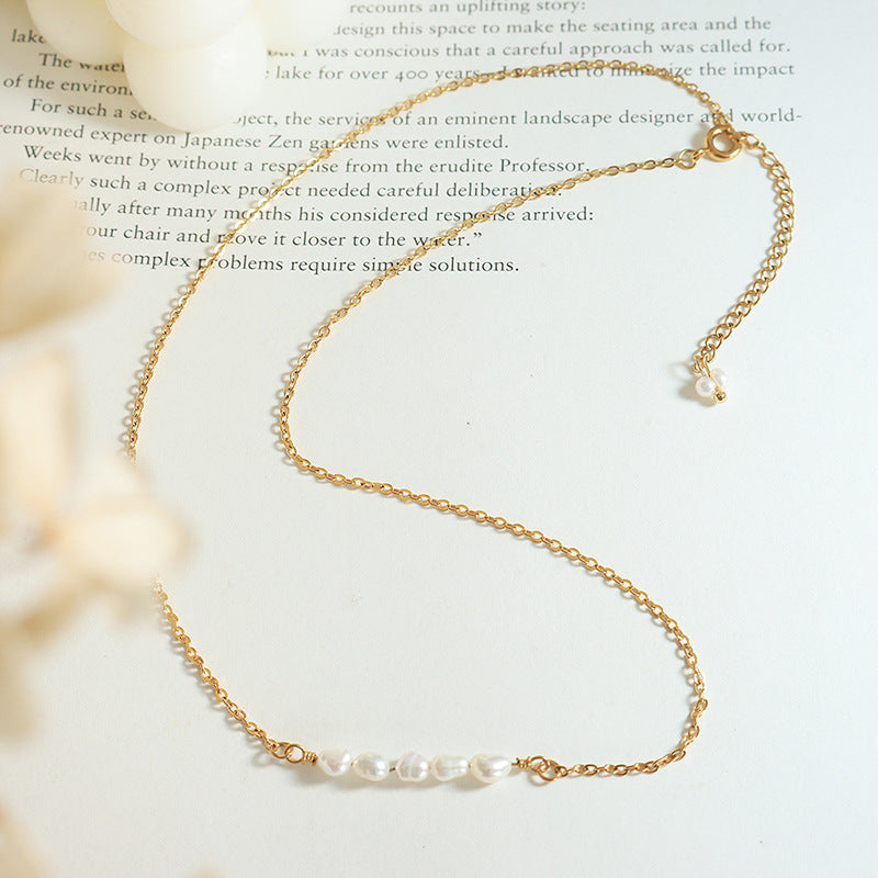 Isla Pearl Bar Necklace