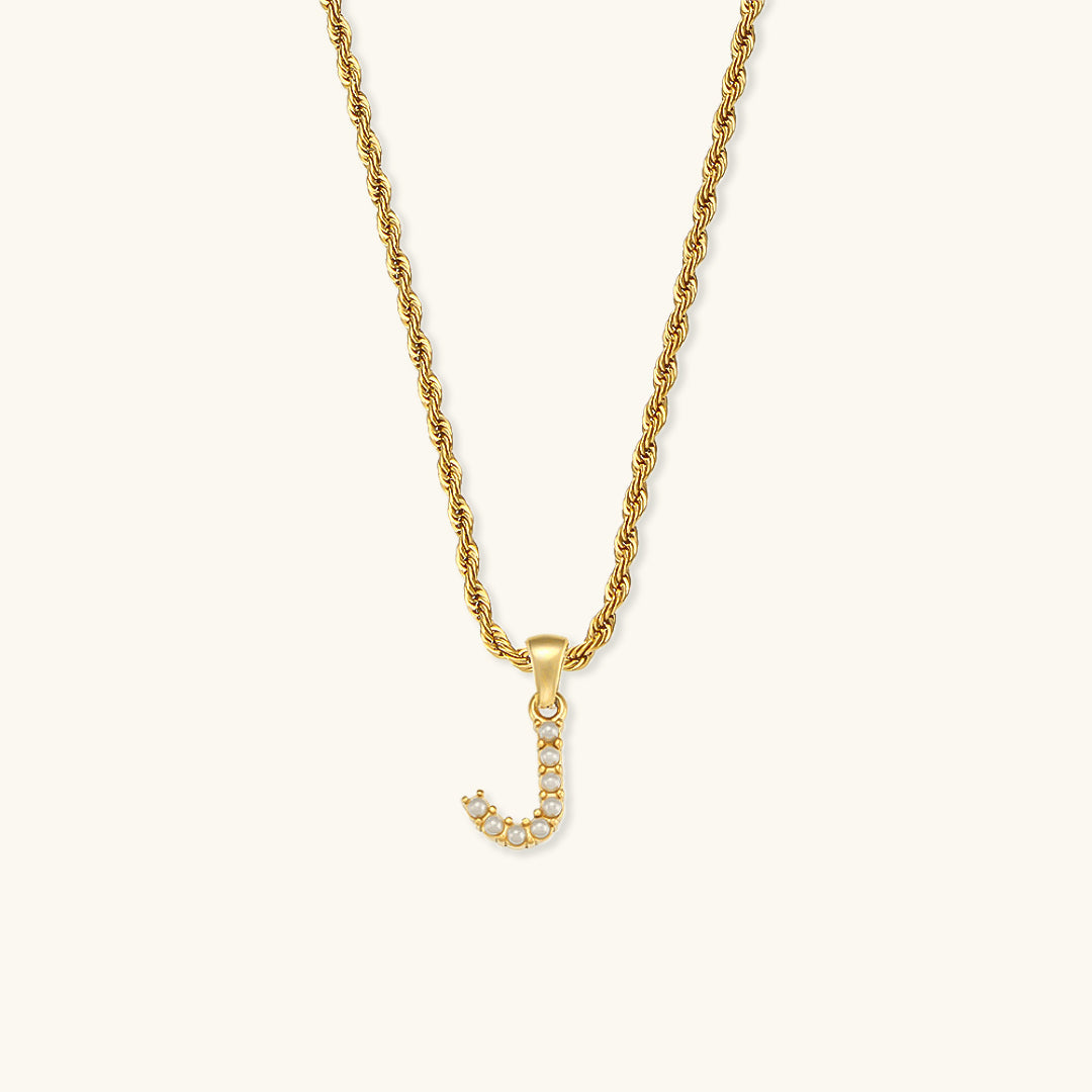 Aurora Pearl Initial Necklace