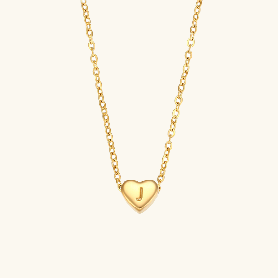 Golden Heartbeat - Initial Necklace