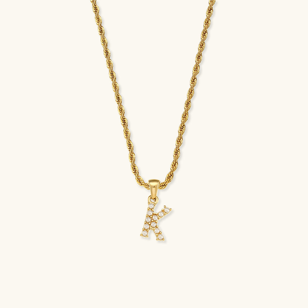 Aurora Pearl Initial Necklace