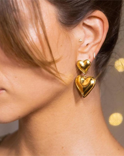 Kiparis Gold Heart Earrings