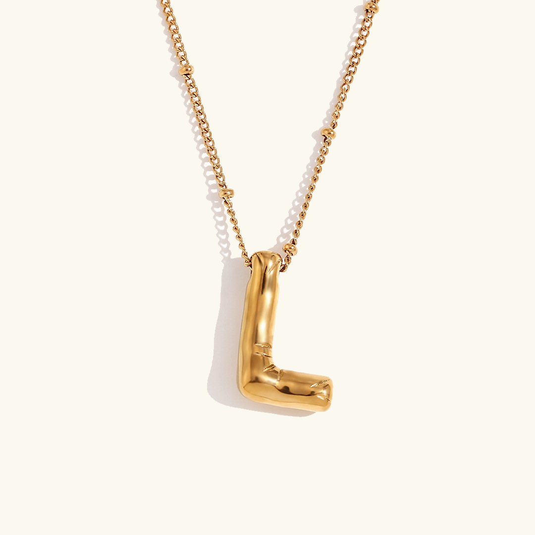 Lettre aérienne - Collier avec initiale en or