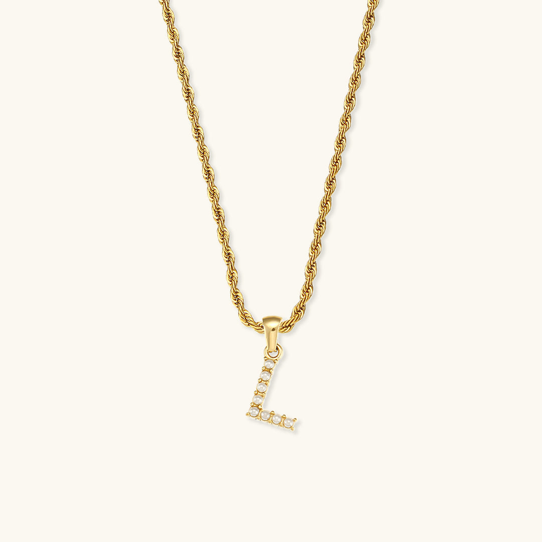 Aurora Pearl Initial Necklace