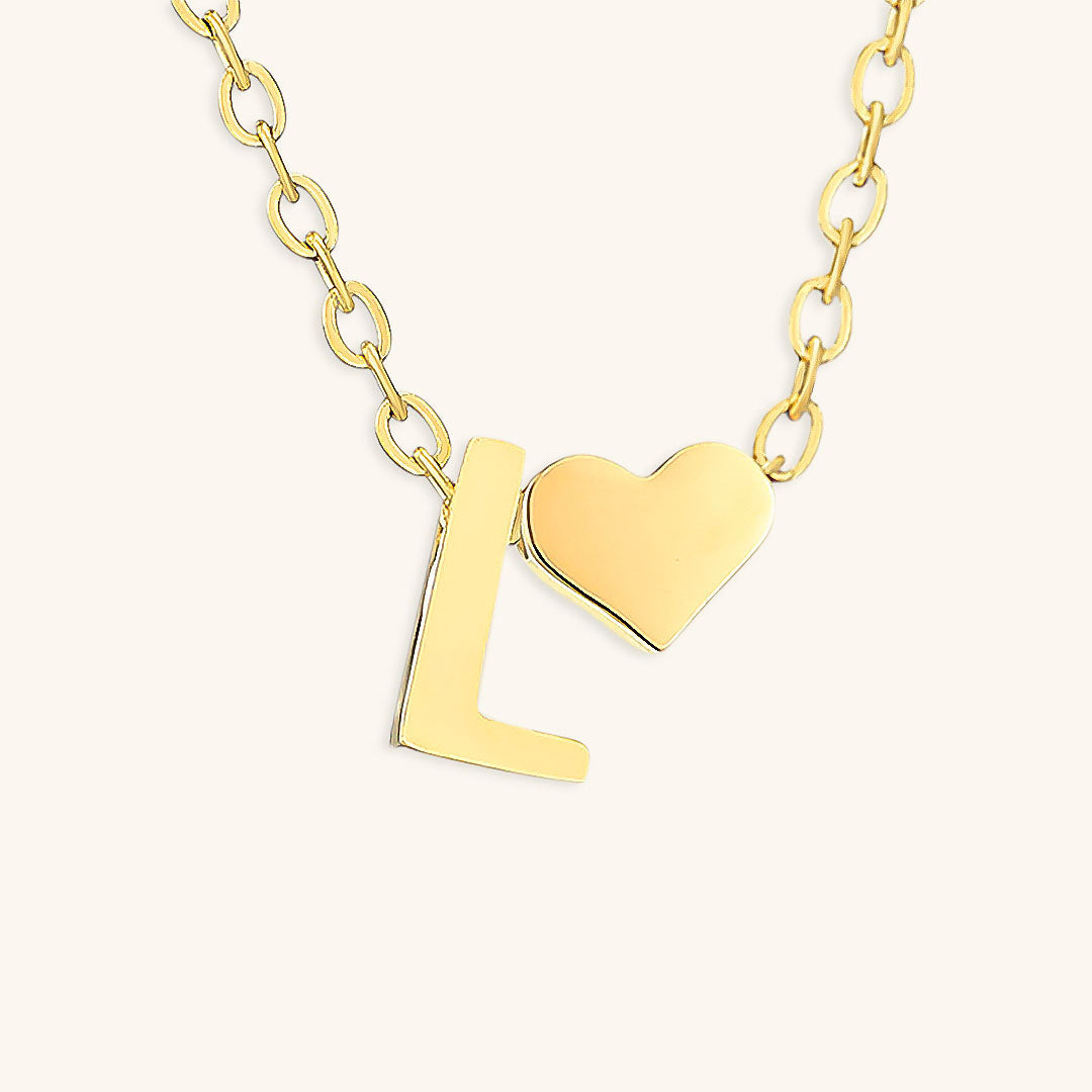 Heartfelt Initial - Gold Letter Necklace