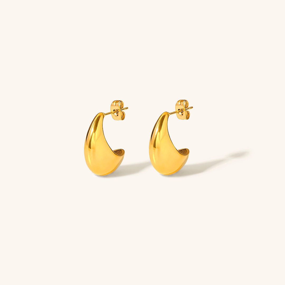 Luna Drop - Crescent Gold Earrings