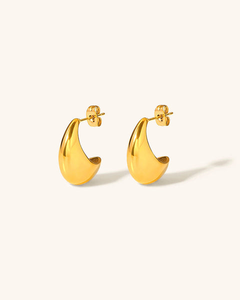 Luna Drop - Crescent Gold Earrings