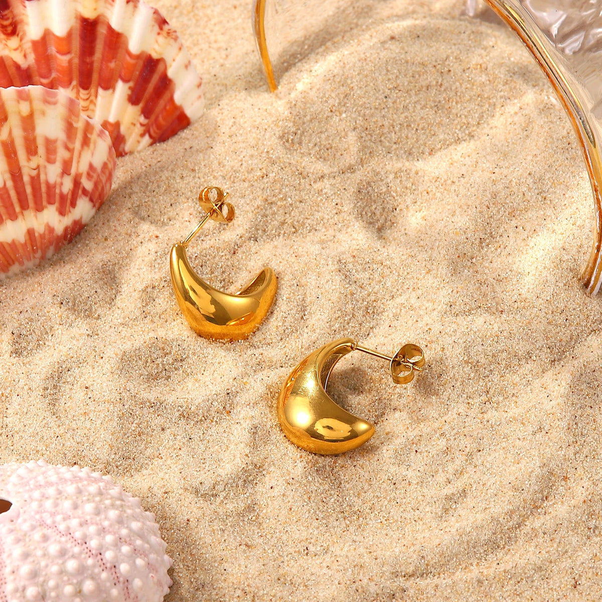 Luna Drop - Crescent Gold Earrings