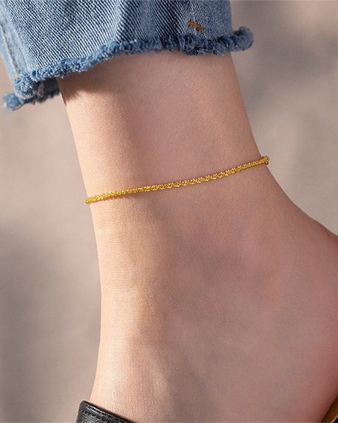 Luna Gleam - Delicate Gold Anklet