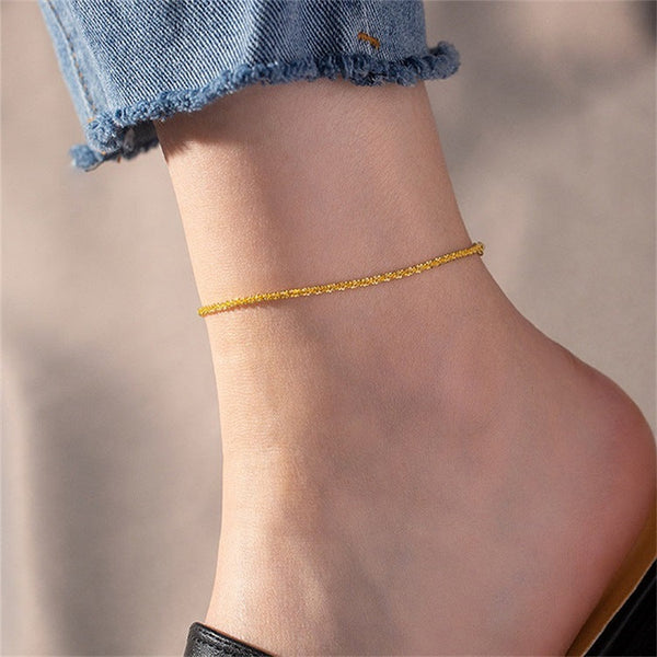 Luna Gleam - Delicate Gold Anklet