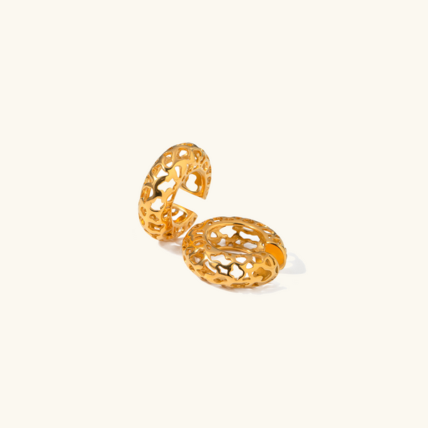 Luna Lace - Gold Hoop Earrings