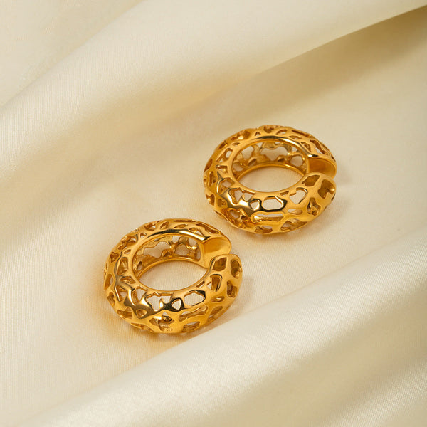 Luna Lace - Gold Hoop Earrings