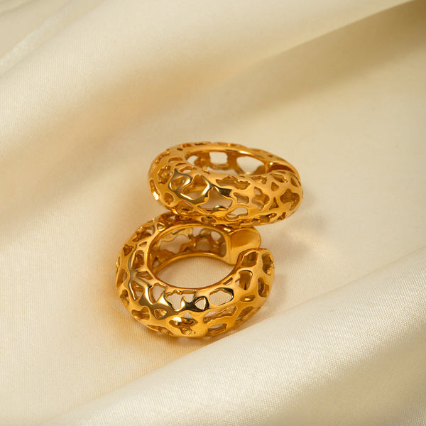 Luna Lace - Gold Hoop Earrings