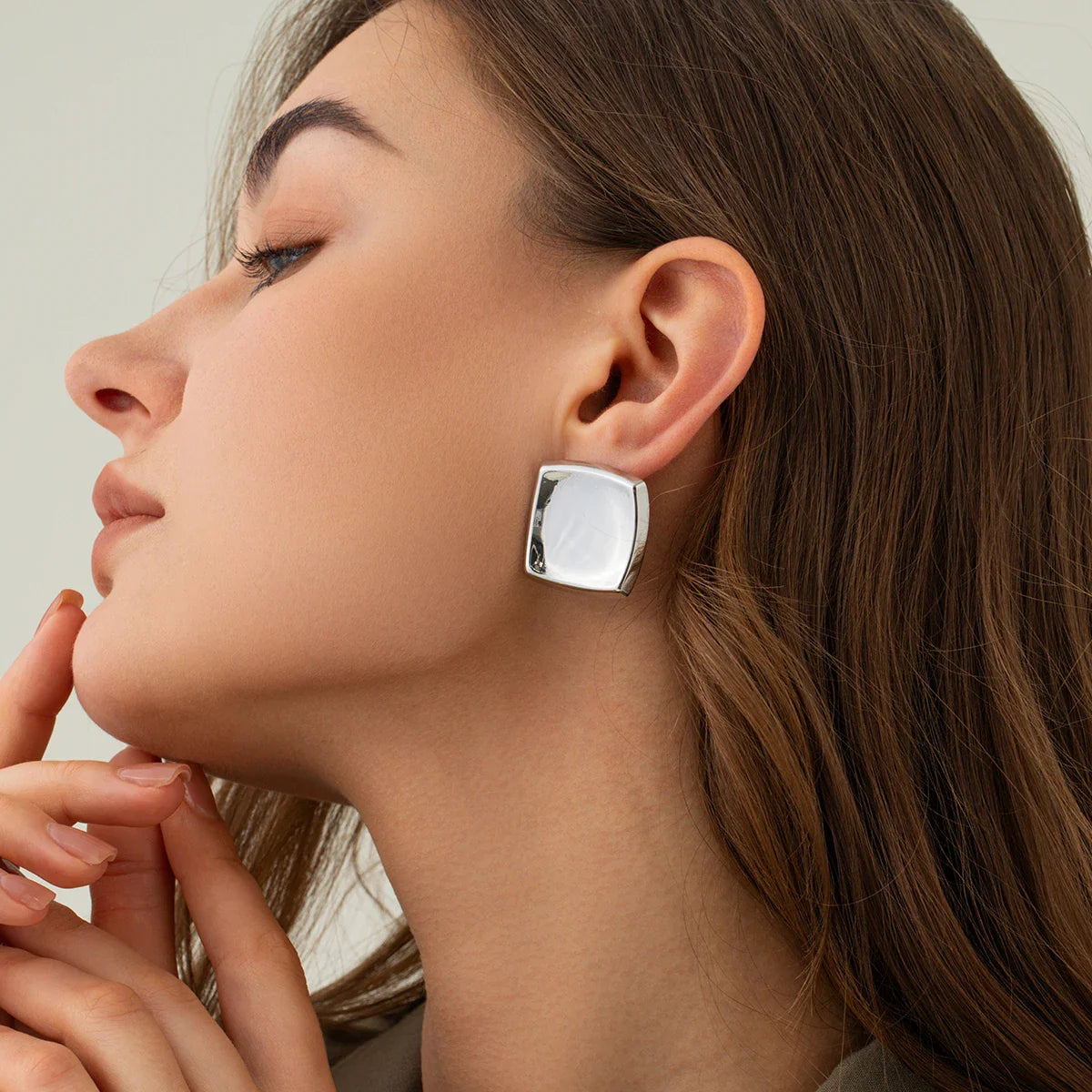 Luxe Allure - Boucles d'oreilles à tige géométriques minimalistes