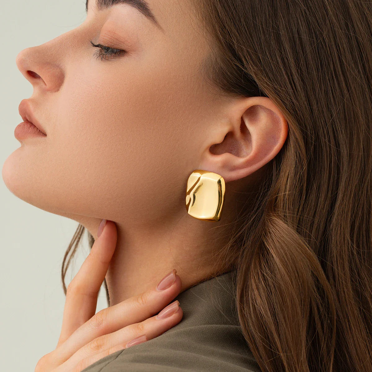 Luxe Allure - Boucles d'oreilles à tige géométriques minimalistes