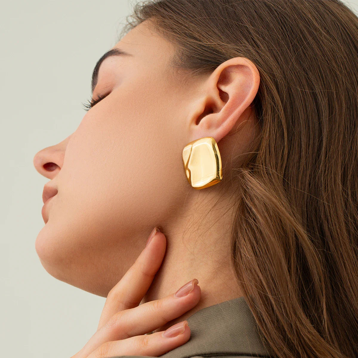 Luxe Allure - Boucles d'oreilles à tige géométriques minimalistes