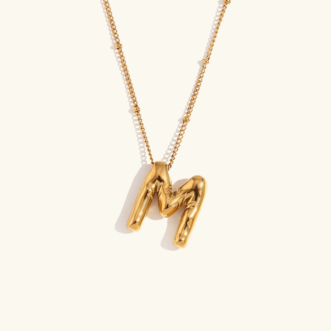 Lettre aérienne - Collier avec initiale en or