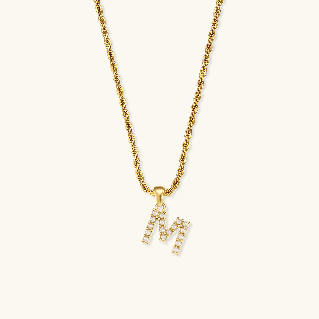 Aurora Pearl Initial Necklace