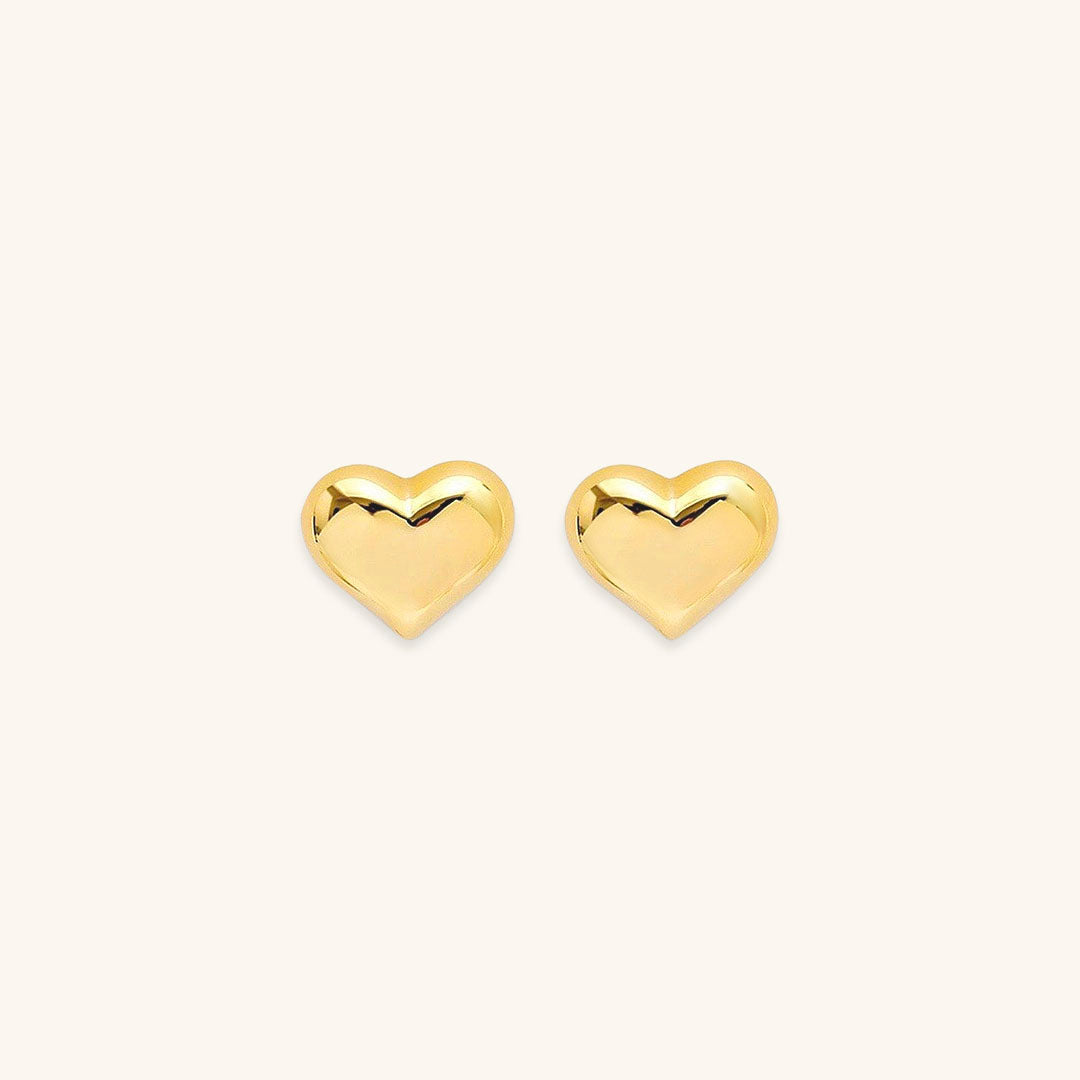 Mila Heart - Gold Stud Earrings