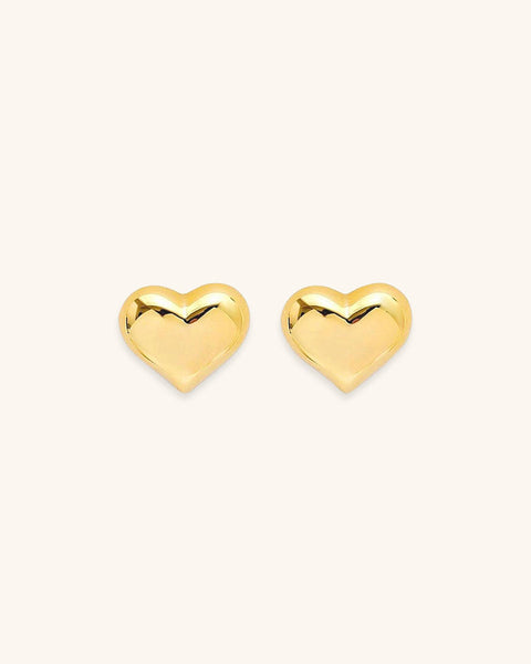 Mila Heart - Gold Stud Earrings