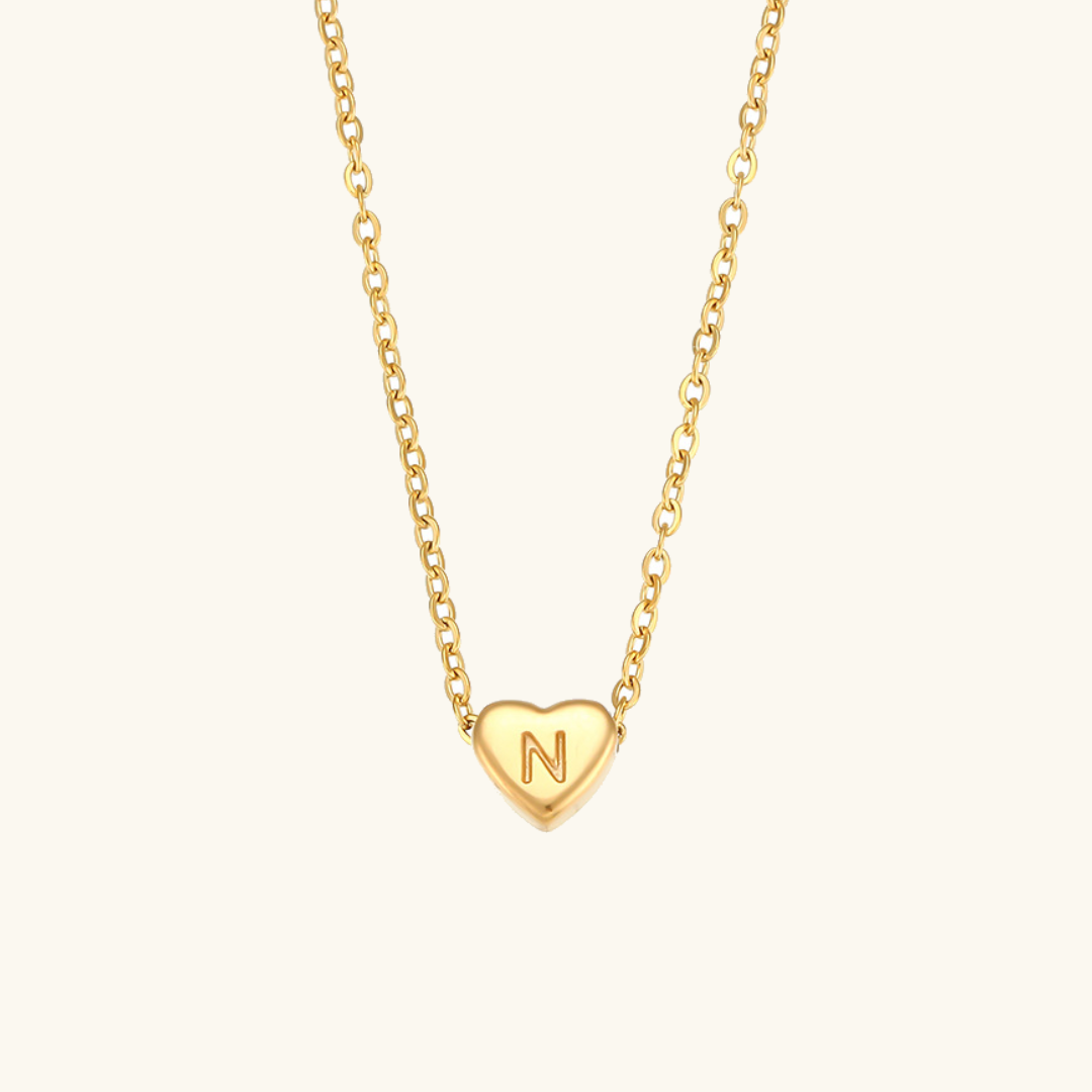 Golden Heartbeat - Initial Necklace