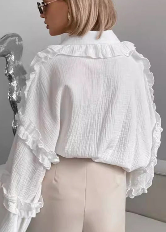 Eloise - Blouse en Coton Volantée