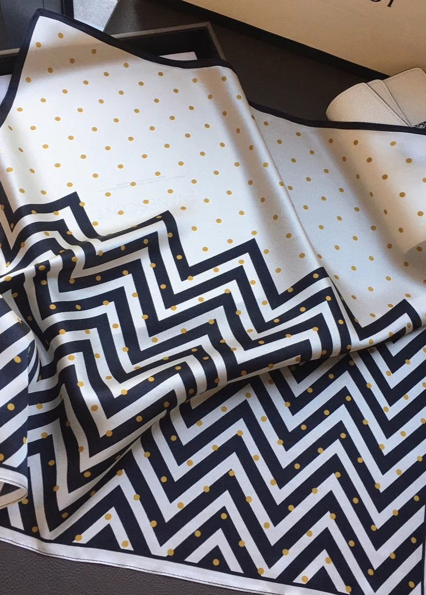 Dotline Charm - 100% Silk Square Scarf 55x55cm