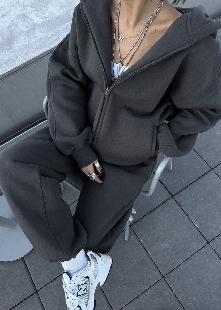 Urban Edge - Oversized Zip Hoodie & Sweatpants Set