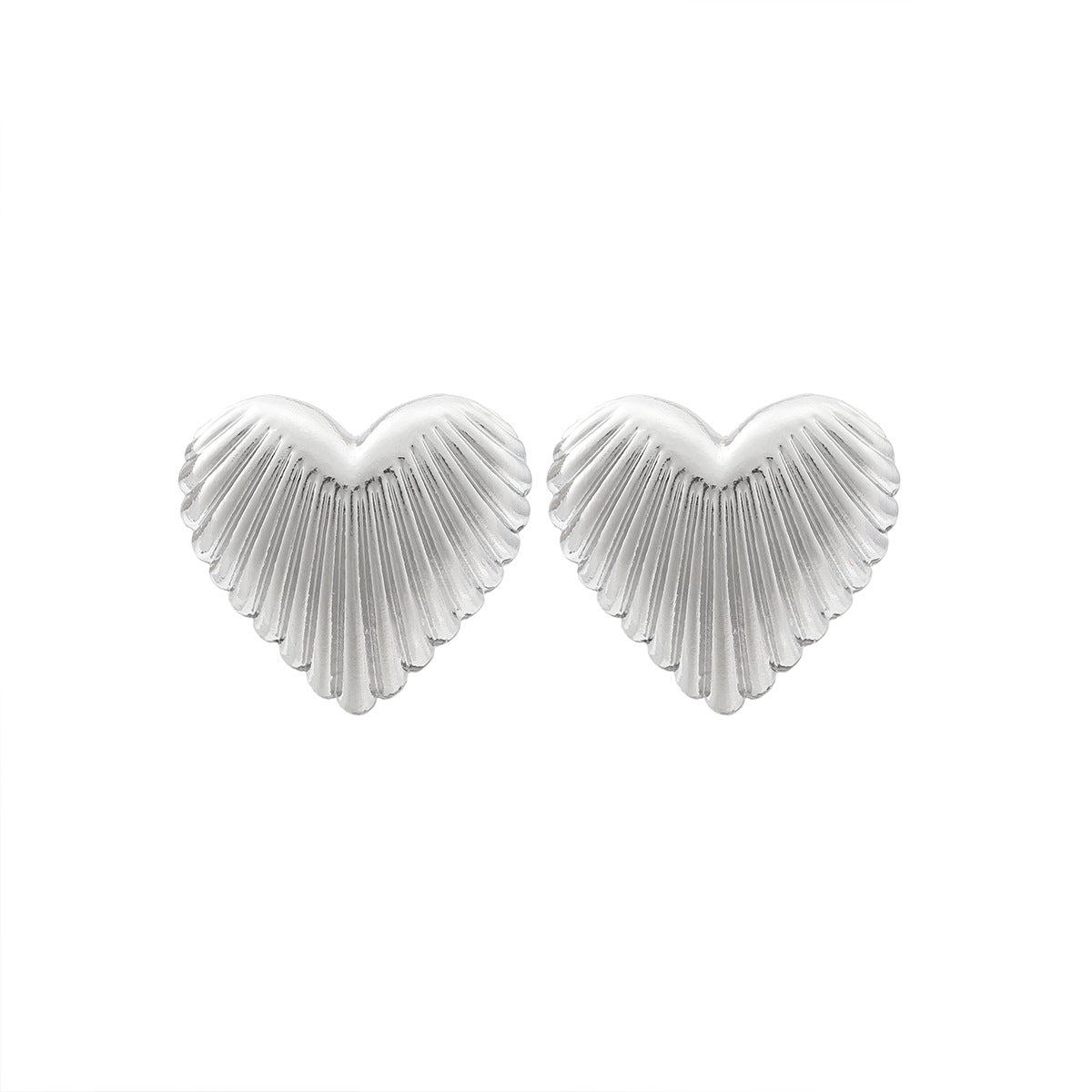 Aurelia - Ribbed Heart Statement Earrings