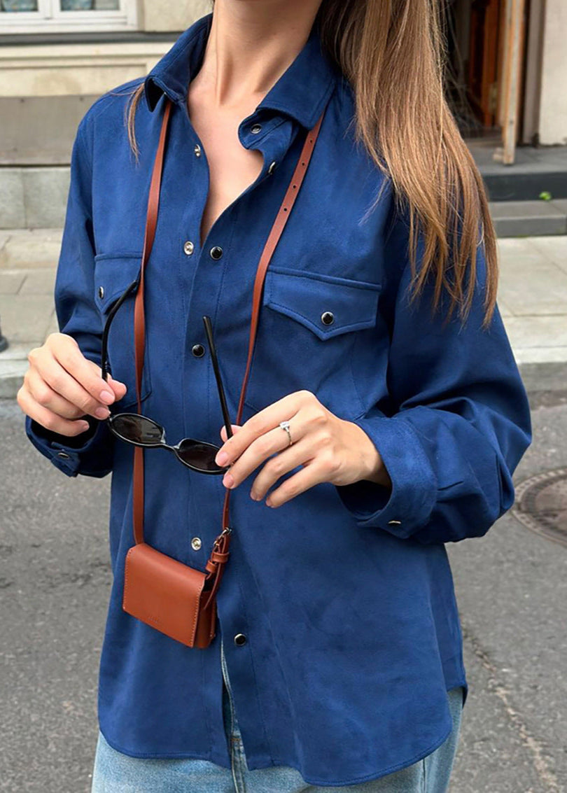 Rowan - Oversized Suede Button-Up Shirt