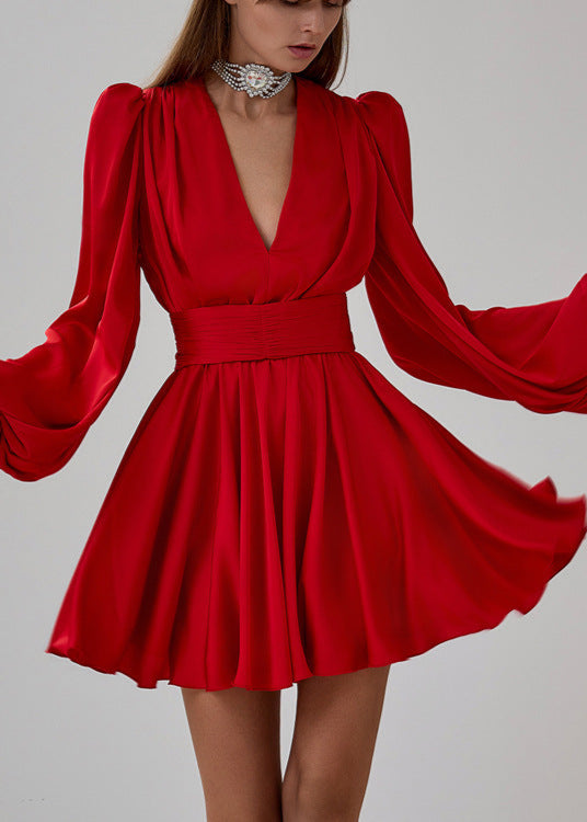 Scarlet Elegance Flare Dress