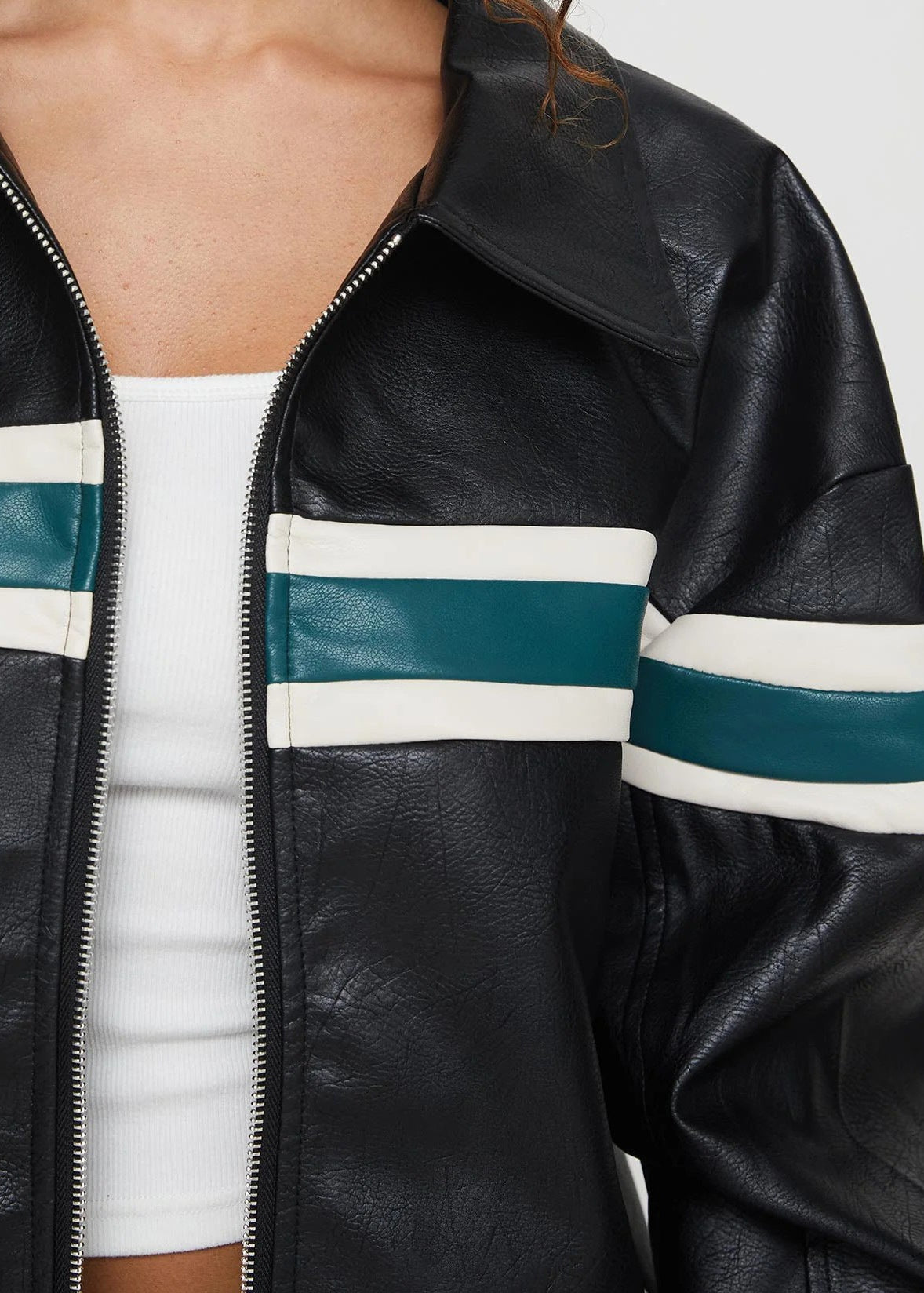 Racer - Veste Bomber en Similicuir