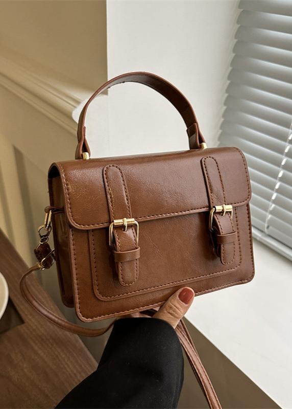 Vintage-Buckle Satchel