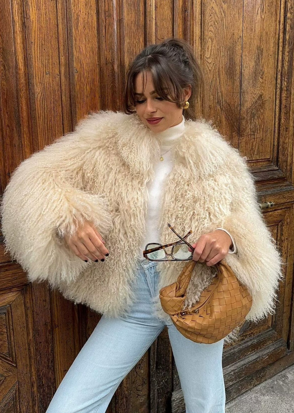 Veste en fausse shearling de luxe