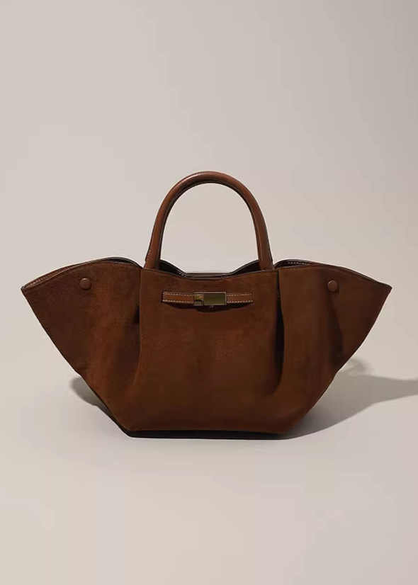 Suede Wide Tote Bag