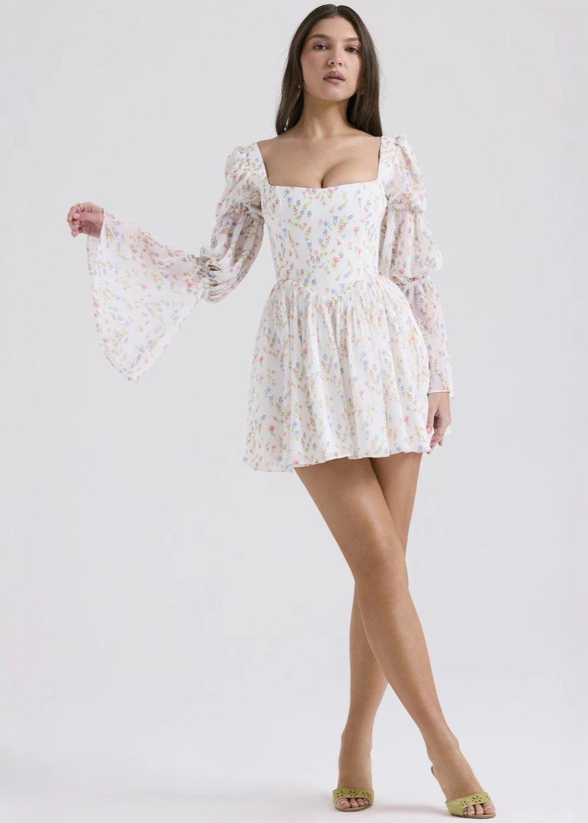 Liliane - Puff Sleeve Floral Mini Dress