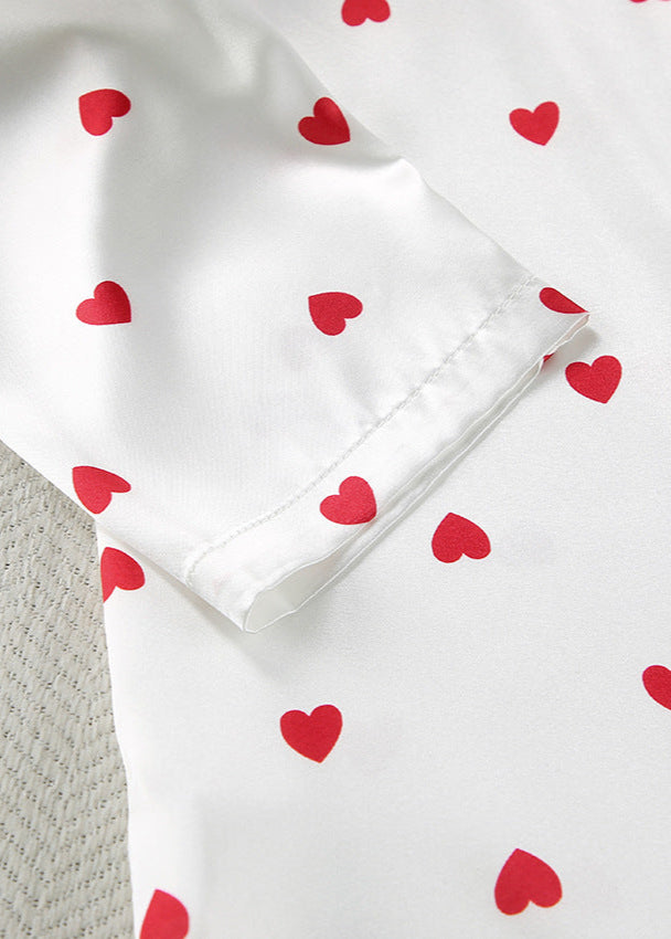 Amora - Satin Heart Pajama Set