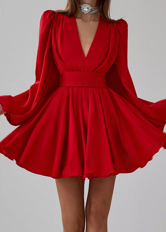 Scarlet Elegance Flare Dress