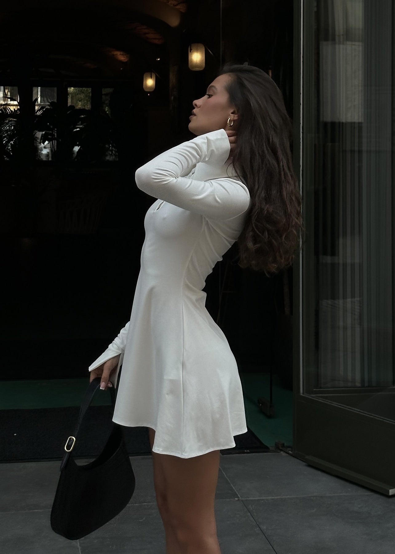 Ivory Essence - Long Sleeve Polo Mini Dress